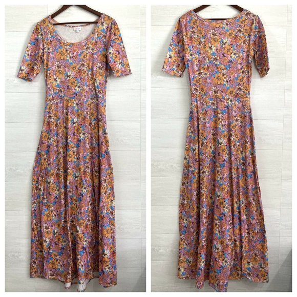 LuLaRoe Dresses & Skirts - Lularoe Ana Sunflower Pink Orange Maxi Dress